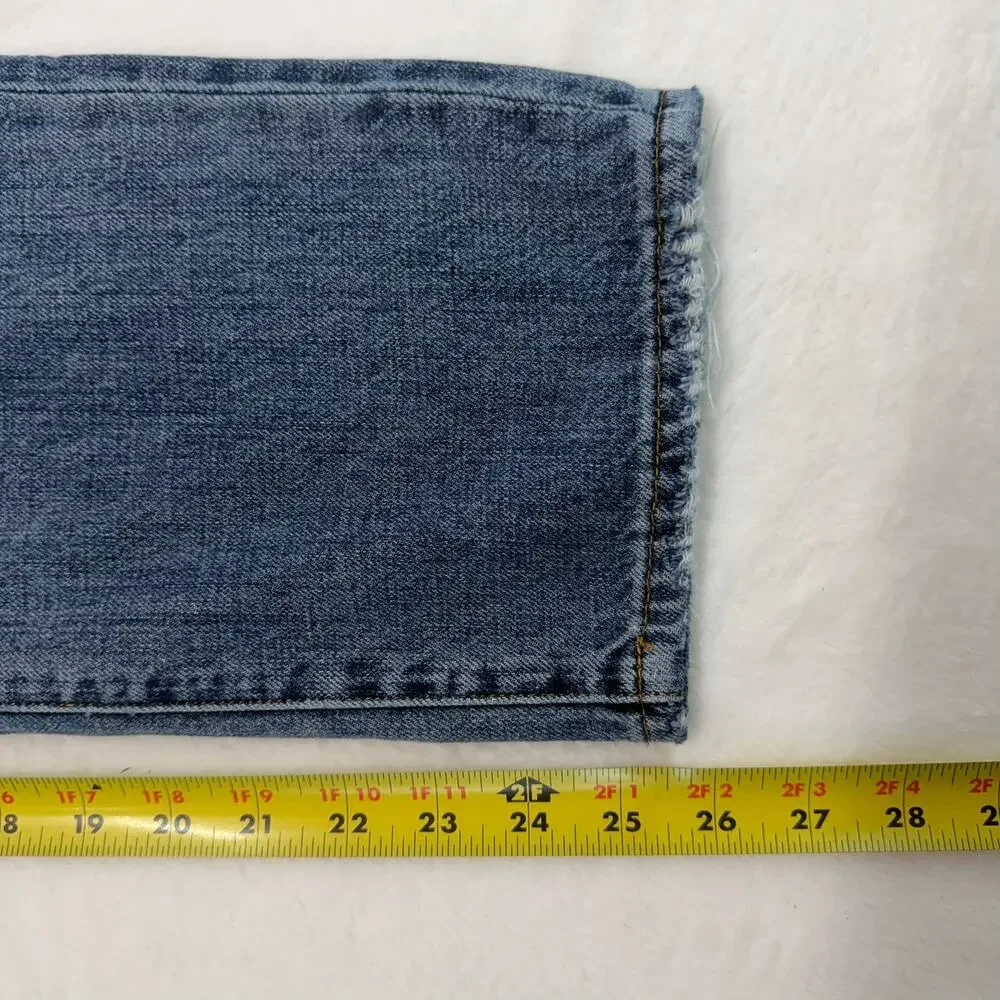 Pistola Women's Button Fly‎ Distressed Straight Leg Blue Denim Jeans Size 27